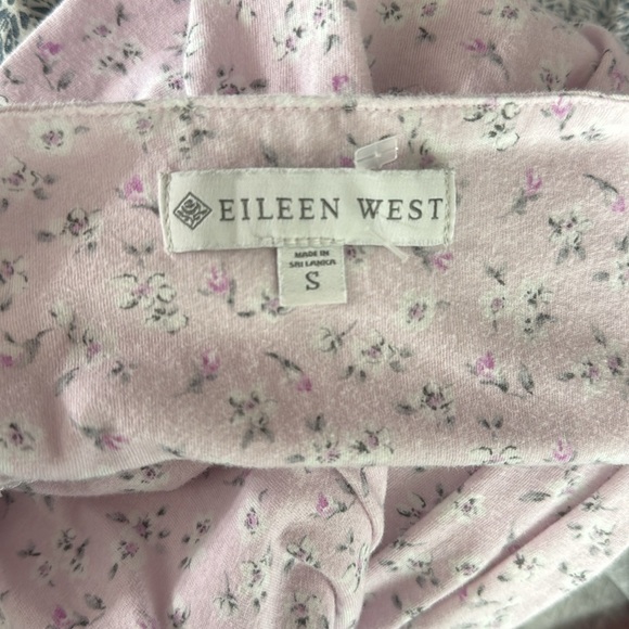 Eileen West Nightgown Pink Lavender Floral Lace Short Sleeve Sleep Dress Small - Picture 7 of 9